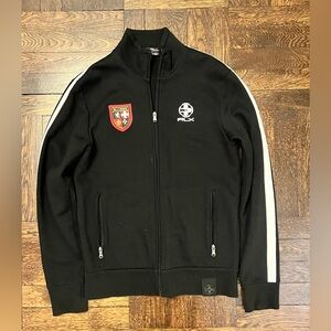 RLX Ralph Lauren Suisse Zip Up Jacket Small Black Swiss Crest Full Zip